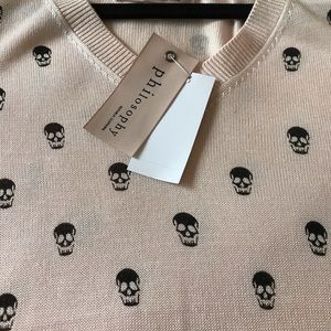 Light pink skull print sweater NWT Half Price!!
